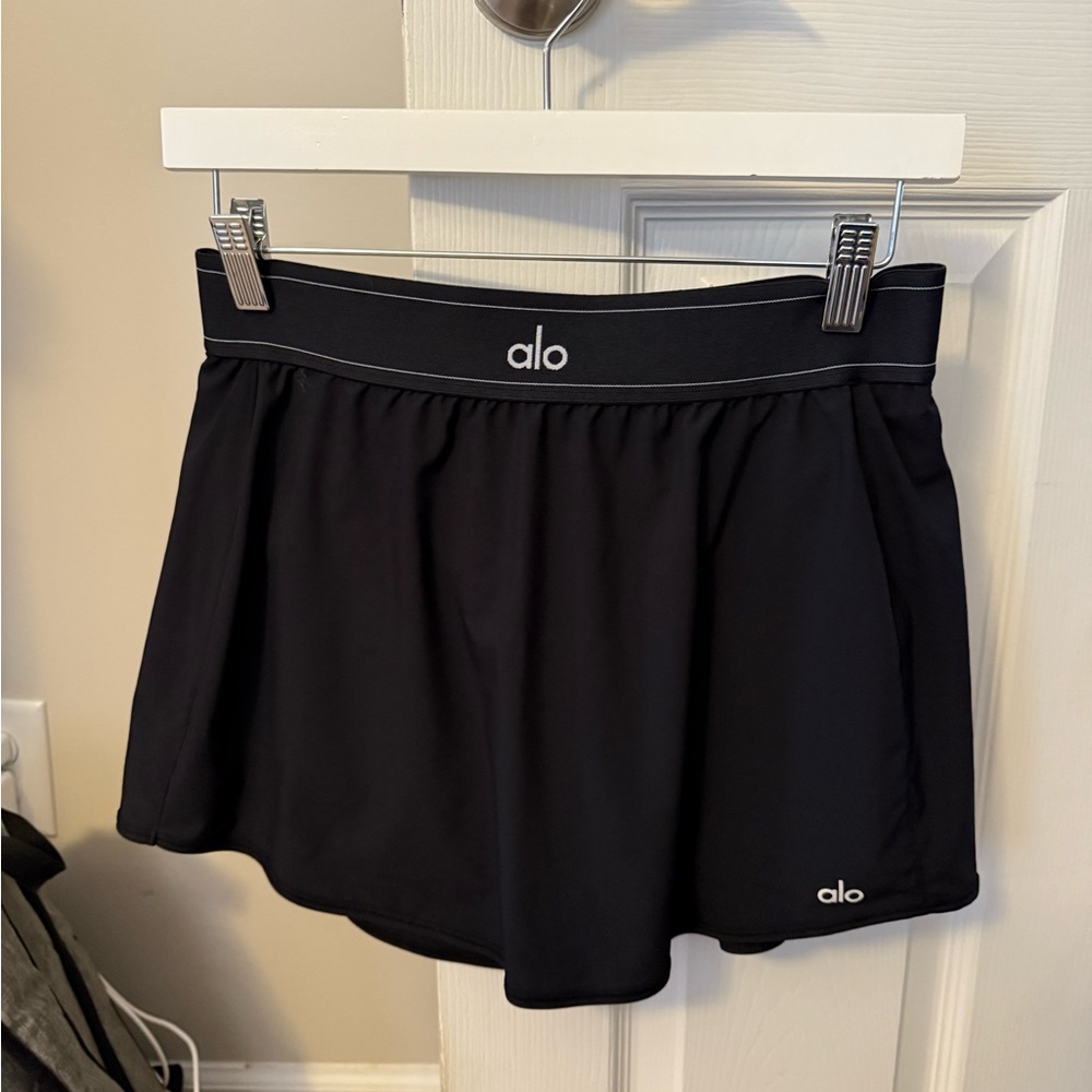 ALO Yoga Black Match Point Skirt